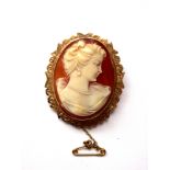 9K GOLD CAMEO BROOCH