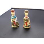 PAIR OF IVORY FIGURES H: 3.75"