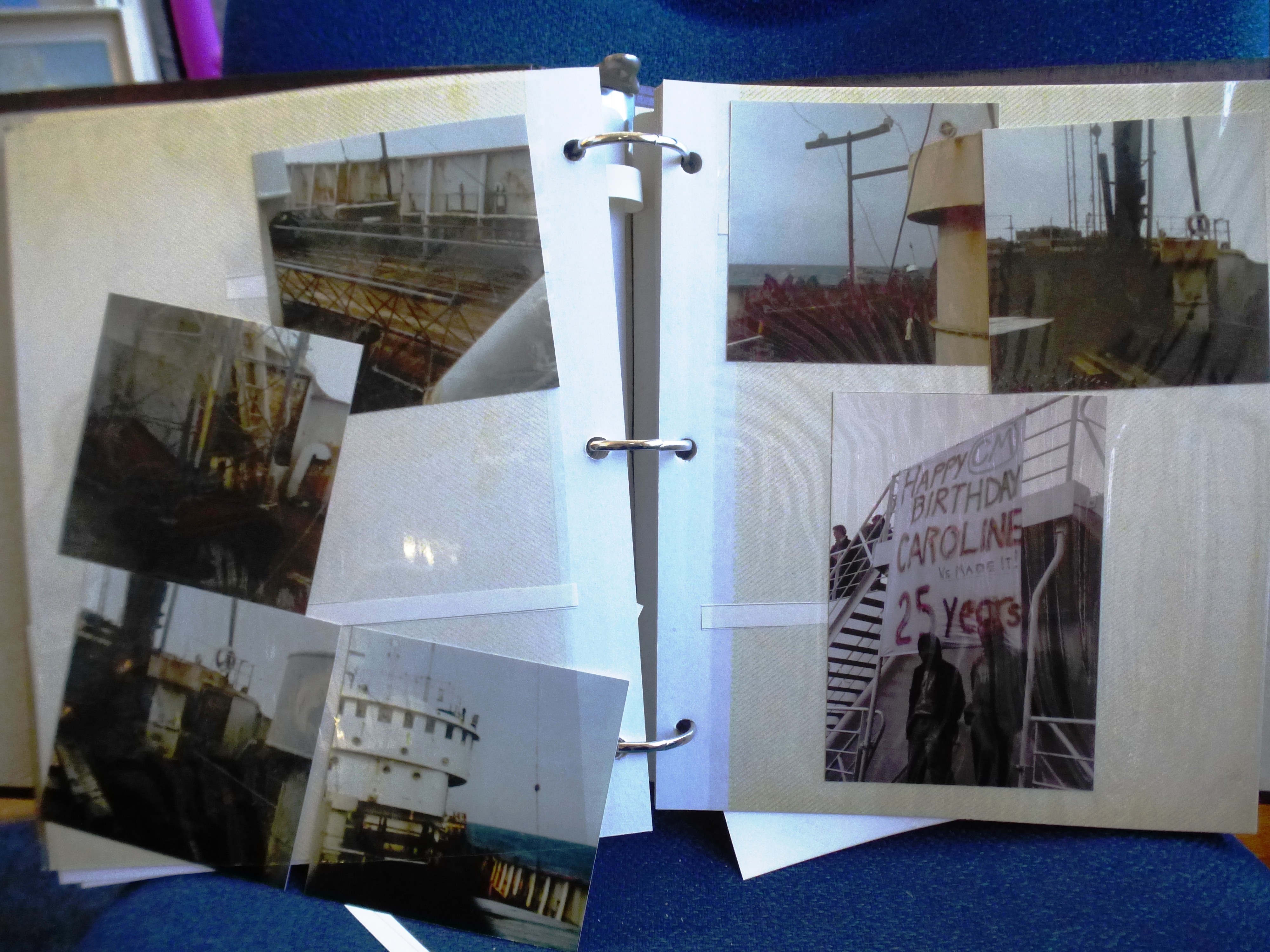 RADIO CAROLINE PHOTOGRAPH ALBUM WITH PHOTOGRAPHS OF THE SHIP, INTERIOR, DJS, EQUIPMENT, MAINTENANCE, - Image 18 of 28