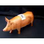 ROYAL DOULTON BROWN PIG FIGURE H: 3"