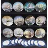 Set of Franklin Mint limited edition plates from the Great Clipper Ships Series by L.J Pierce,