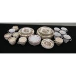 Alfred Meakin 'Indian Tree' porcelain tea cups, saucers and tea wares (six setting), also a