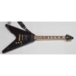Flying V style electric guitar