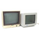 Vintage Atari model SM124 computer monitor; together with a Microvitec Cub monitor (2)