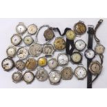 Quantity of wire-lug wristwatches for spares or repair