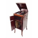 H.M.V cabinet gramophone, with an exhibition soundbox, 42" high 18" wide