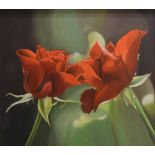 •Edith von Clee (b. 1940) - Two Red Roses, signed, oil on canvas, 31.5" x 35.5" **With the