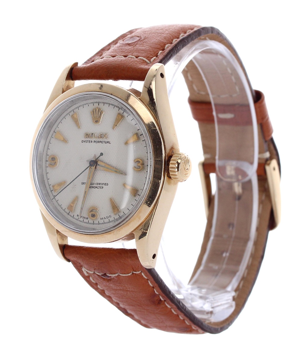 Rolex Oyster Perpetual Chronometer 'bubble-back' gold capped and stainless steel gentleman's - Image 2 of 6