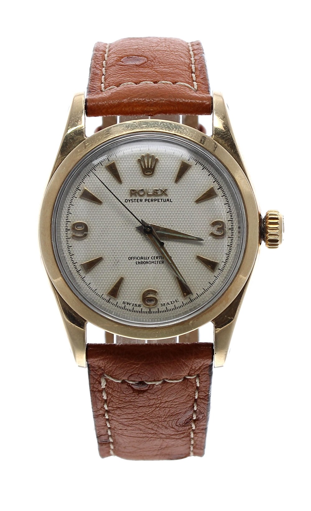 Rolex Oyster Perpetual Chronometer 'bubble-back' gold capped and stainless steel gentleman's