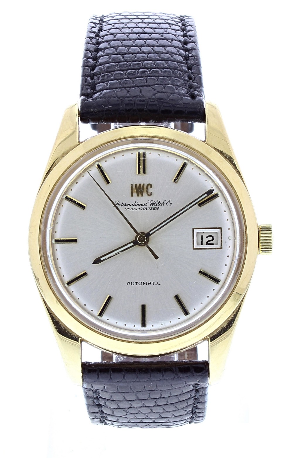 IWC (International Watch Co.) 18k automatic gentleman's wristwatch, ref. 817A, circular silvered