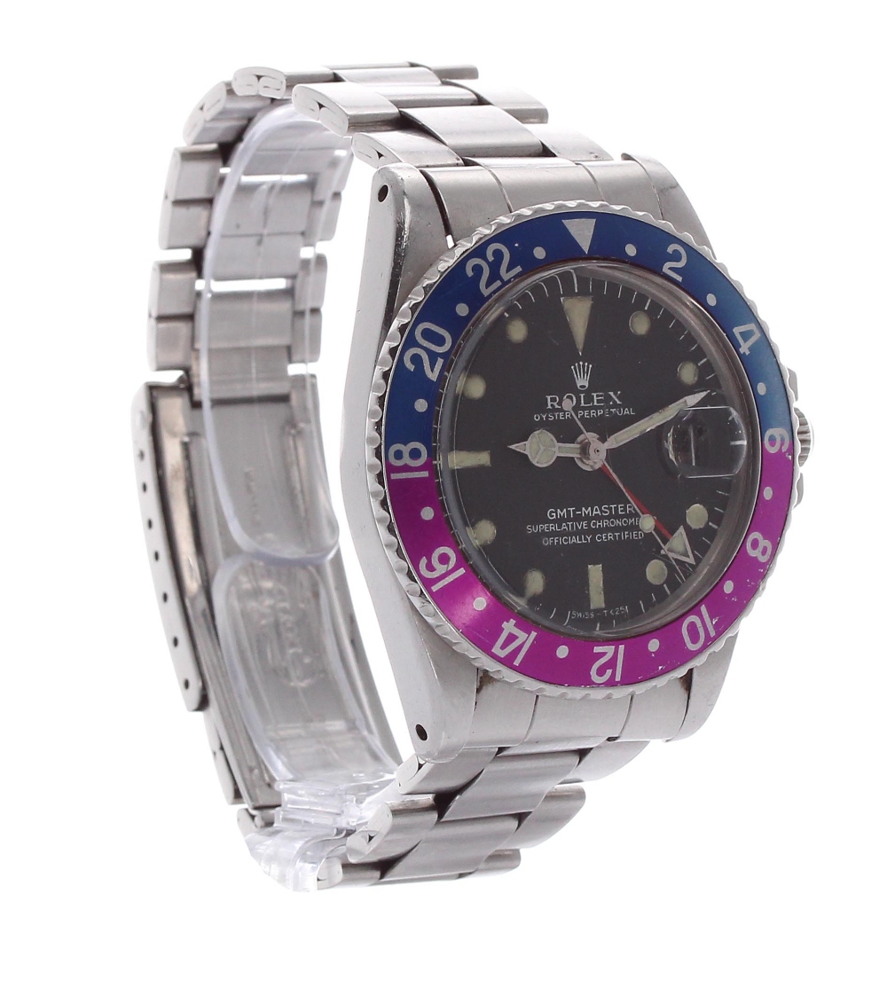 Rolex Oyster Perpetual GMT-Master stainless steel gentleman's bracelet watch, ref. 1675, circa 1967, - Image 9 of 13