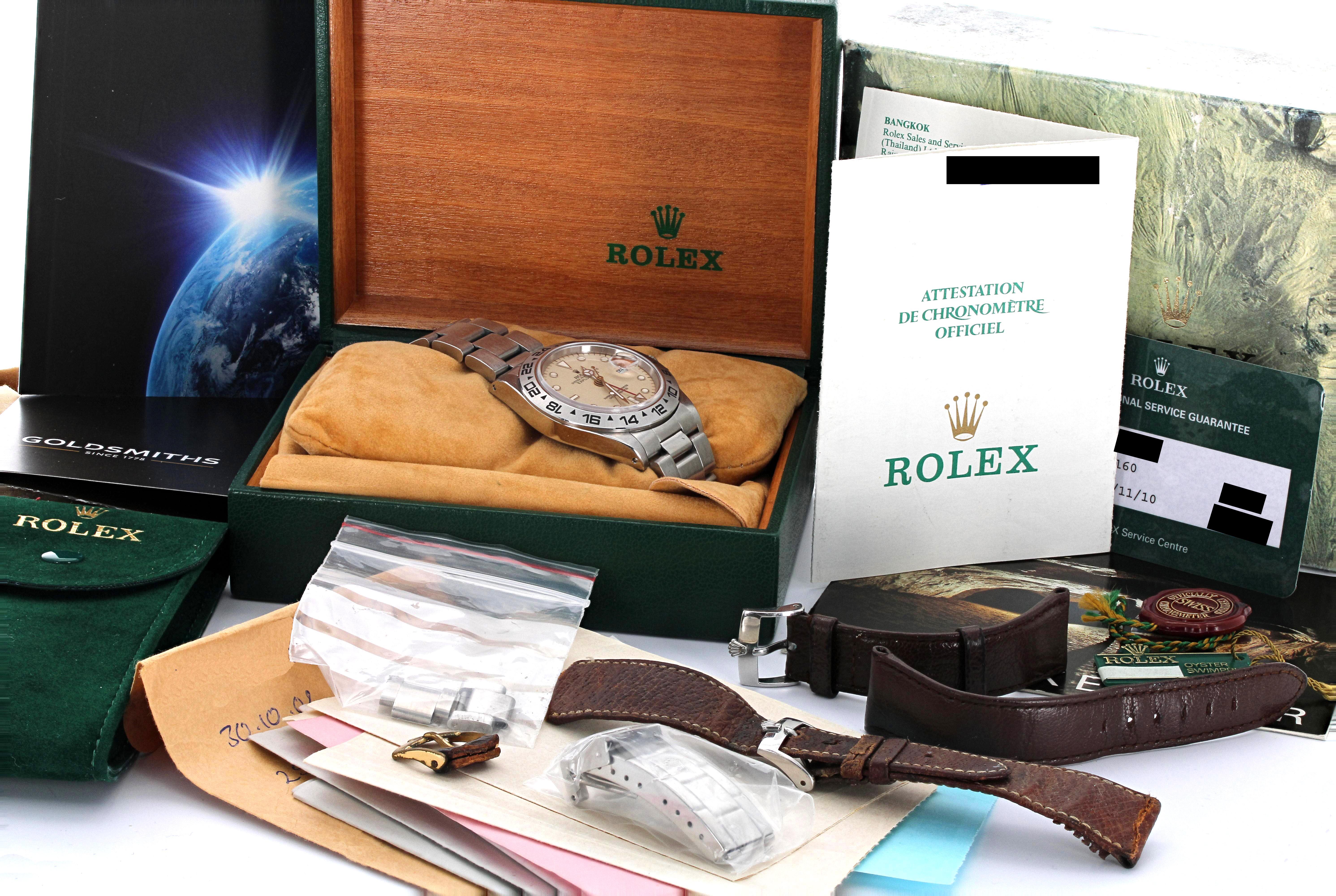 Rare Rolex Oyster Perpetual Explorer II stainless steel gentleman's bracelet watch with the rare