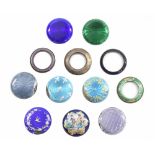 Small selection of assorted enamel watch case bezels and backs