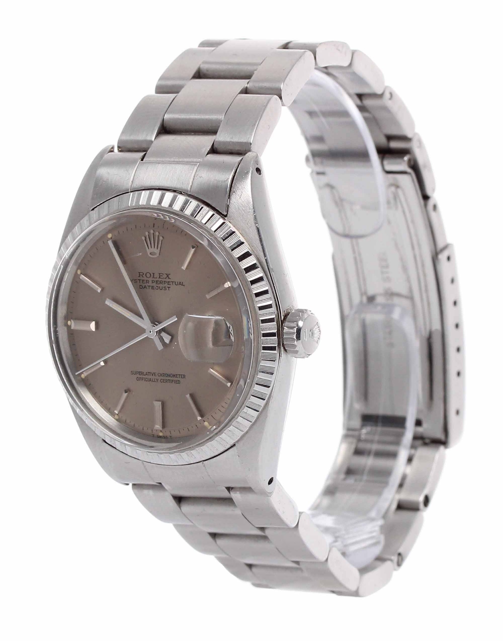 Rolex Oyster Perpetual Datejust stainless steel gentleman's bracelet watch, ref. 1603, circa 1970, - Image 3 of 6