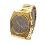 Omega Genéve Megaquartz 32KHz gold plated and stainless steel gentleman's bracelet watch, ref.