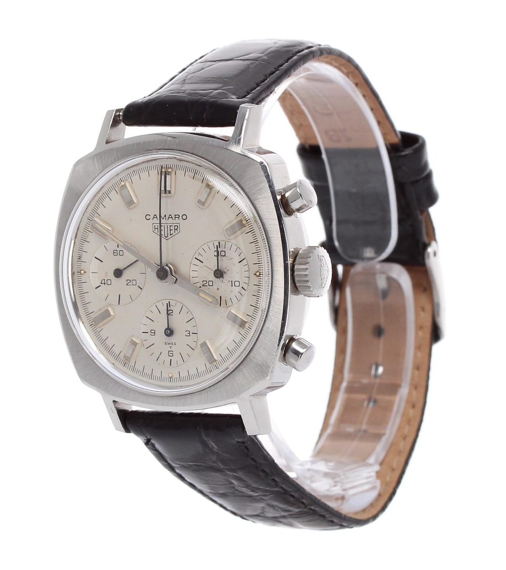 Heuer Camaro chronograph stainless steel gentleman's wristwatch, ref. 7220, circa 1960s, serial - Image 2 of 8