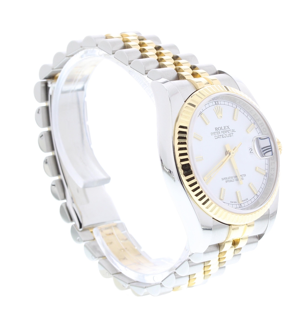 Rolex Oyster Perpetual Datejust 36 gold and stainless steel gentleman's bracelet watch, ref. 116233, - Image 6 of 7