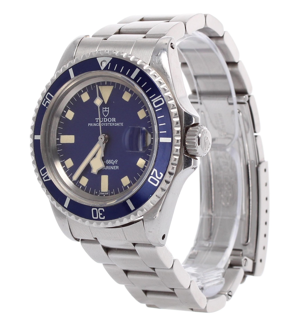 Tudor Prince Oysterdate Submariner 'Snowflake' stainless steel gentleman's bracelet watch, ref. - Image 2 of 8