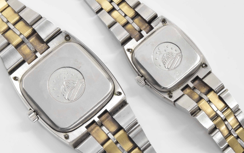 Pair of Omega Constellation Chronometer automatic bicolour lady's and gentleman's bracelet - Image 2 of 2