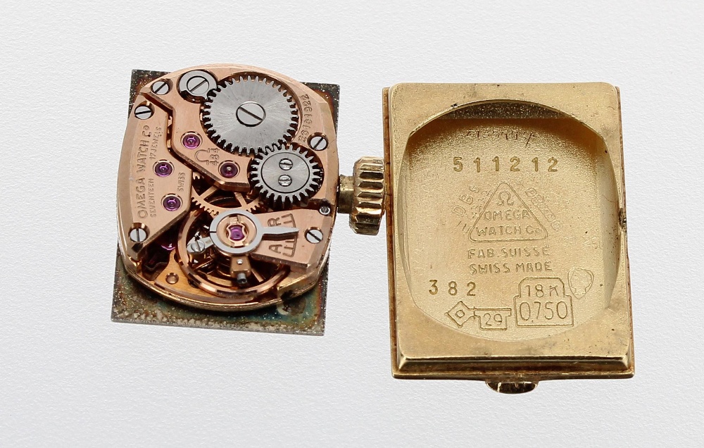 Omega 18k rectangular lady's bracelet watch, ref. 511212, circa 1968, serial no. 26101922, the - Image 4 of 4