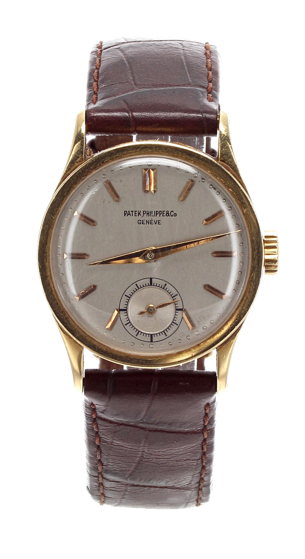 Patek Philippe 18k Calatrava gentleman's wristwatch, ref. 96, circa 1940s, serial no. 300xxx,