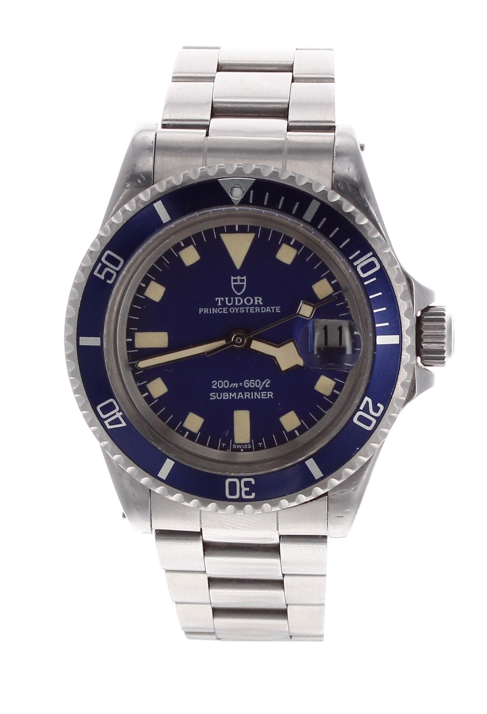 Tudor Prince Oysterdate Submariner 'Snowflake' stainless steel gentleman's bracelet watch, ref.