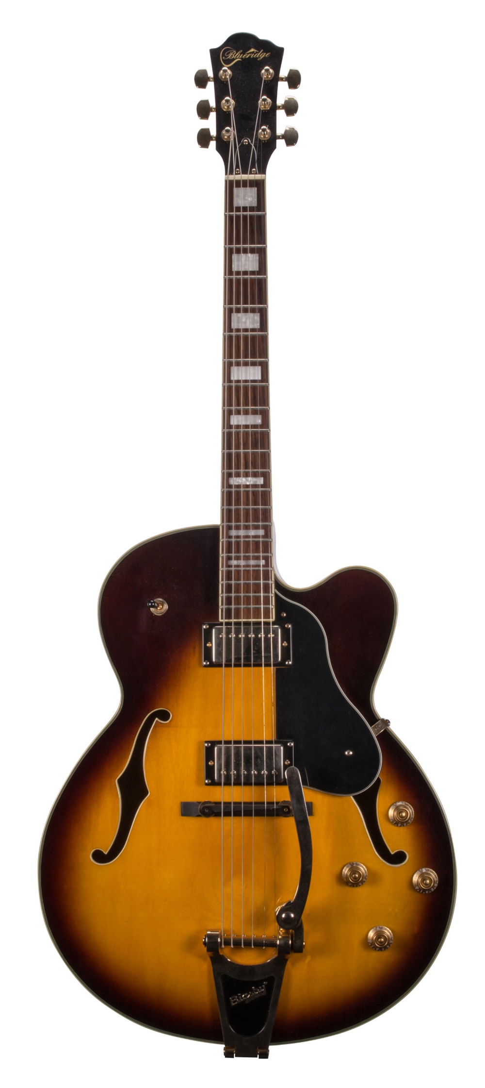 Blueridge hollow body jazz style electric guitar; Finish: sunburst, minor imperfections;