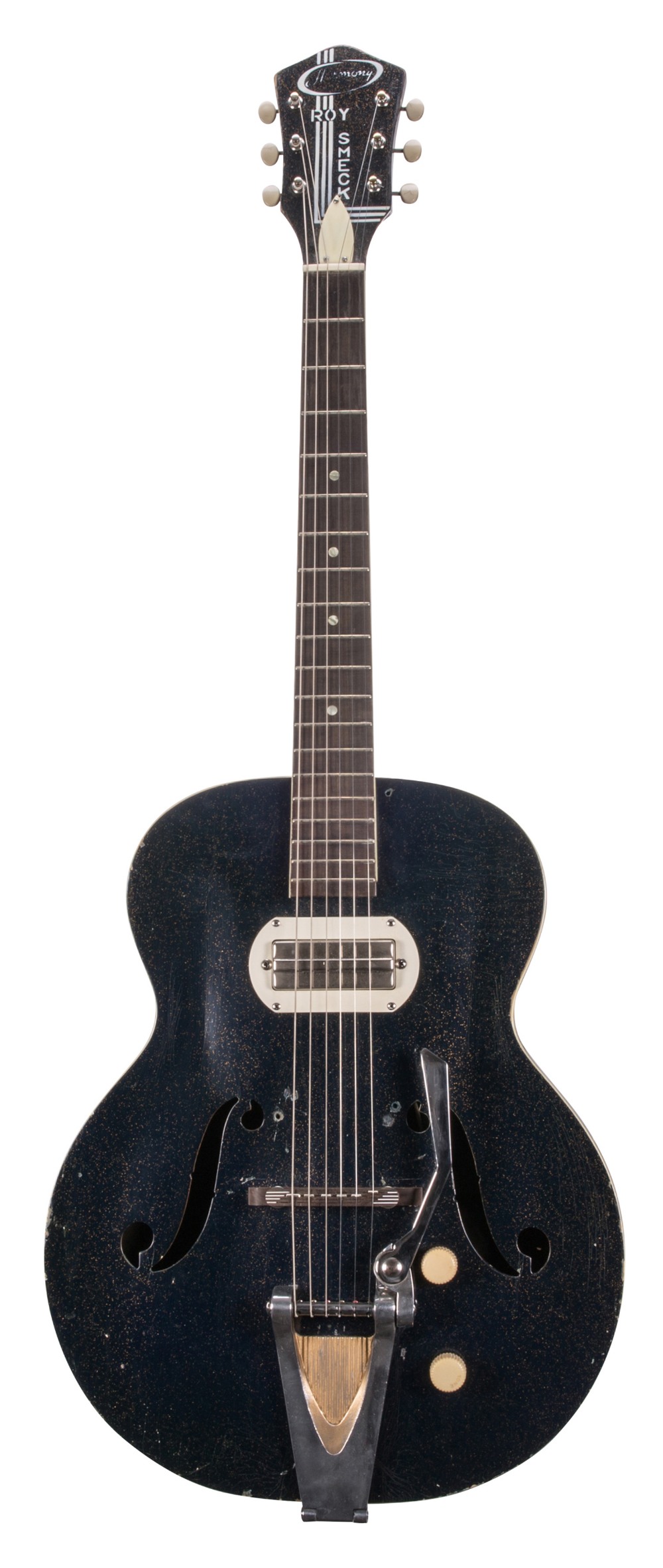 1950s Harmony Roy Smeck H56 hollow body electric guitar in need of attention; Finish: blue