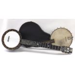 Heath & Sons six string banjo; together with an early 20th century banjo mandolin, case (2)