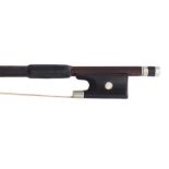 Nickel mounted violin bow in the style of Vuillaume, unstamped, 57gm