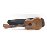 Gretsch soprano ukulele of mahogany construction, soft bag