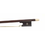 French JTL silver mounted viola bow stamped C. Buthod á Paris, the stick round, the ebony frog