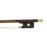 English nickel mounted violin bow stamped Rushworth & Dreaper, Liverpool, the stick octagonal, the