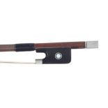 French nickel mounted half size violin bow, unstamped, 41gm