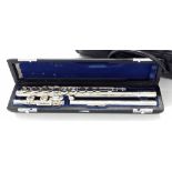 Gemeinhardt custom flute stamped 'solid silver' on the head joint, also stamped 2ESH S/E H82847 on