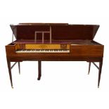 Good rare Square Piano by Malcolm & William Stodart, the mahogany case inlaid with ebony and