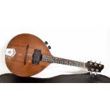 1985 John Le Voi flat back 5 string mandolin, bearing the maker's label to the inside back and