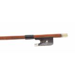 French silver mounted viola bow by Morizot Freres and stamped L. Morizot, the stick round, the ebony