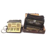 One hundred and twenty-six button accordion, black finish; also a smaller twenty-four button