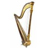 Lewis 'Improved Grand Action' Gothic concert harp inscribed no. 1044 (in need of restoration), the