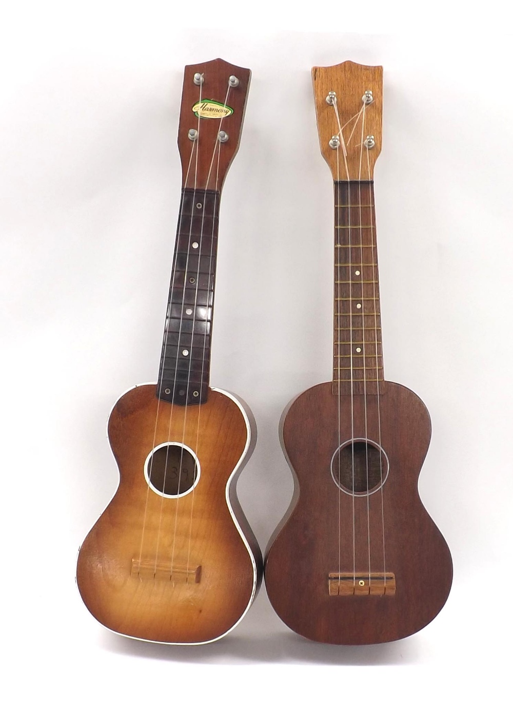 1950s Harmony ukulele; together with an unbranded Japanese made ukulele (2)