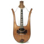 Louis Gallo - rare late 19th century mandolyra lyre mandolin