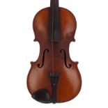 German violin by and labelled Wolff Bros...no. 3640, 1904, 14 3/8", 36.50cm