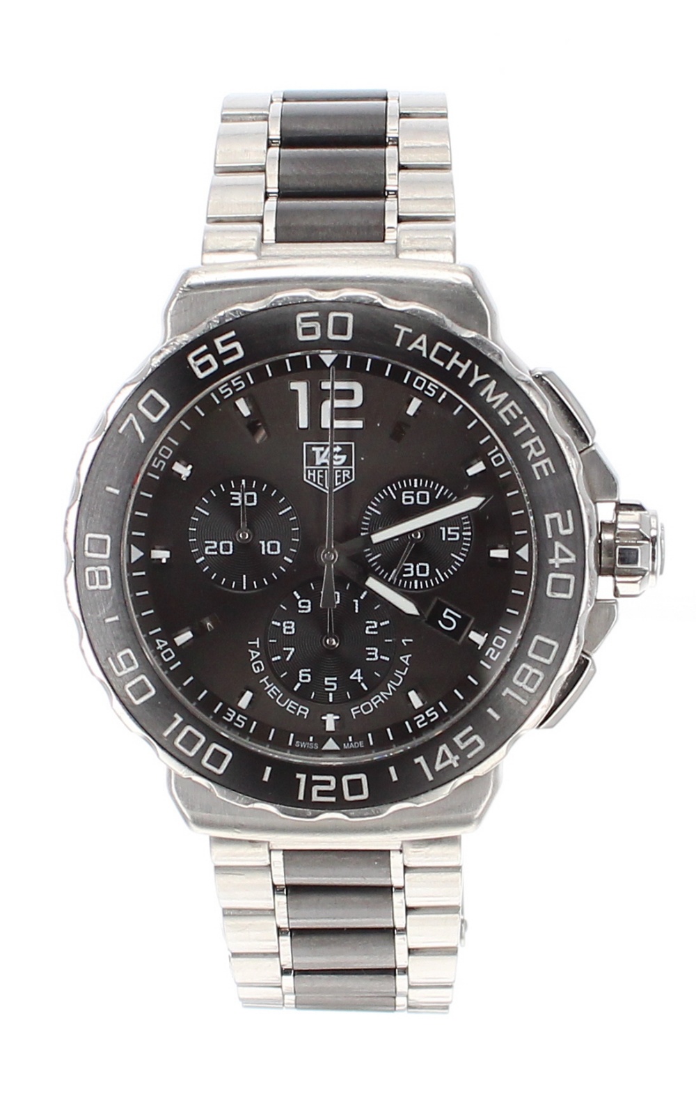 Tag Heuer Formula 1 Chronograph stainless steel gentleman's bracelet watch, ref. CAU1115, circular