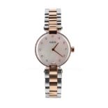 Rado Coupole two tone lady's bracelet watch, ref. 963.3855.2, circular mother of pearl dial with