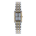 Raymond Weil Geneve Tango rectangular bicolour lady's bracelet watch, ref. 5971, rectangular white