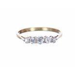 Antique 18ct and platinum old-cut diamond five stone ring, 2.5gm, ring size R