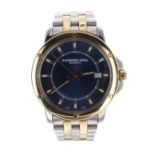 Raymond Weil Geneve Tango two tone gentleman's bracelet watch, ref. 5591, blue dial, quartz,