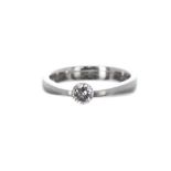 Platinum tension set solitaire round brilliant-cut diamond ring, 0.26ct approx, clarity VS2,