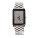 Rado DiaStar rectangular stainless steel gentleman's bracelet watch, ref. 129.0563.3, rectangular